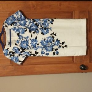 Talbots woman's size 12P lined cotton short sleeve dress with v-neck